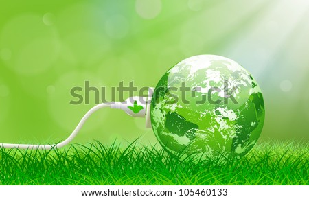 Green Energy Concept Electric Outlet On A Grass Stockfoto © CarpathianPrince