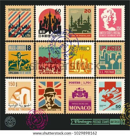 [[stock_photo]]: French Postage Stamps