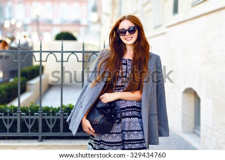 Stock photo: Tender Pretty Woman With Long Hair Standing In Black Swimwear