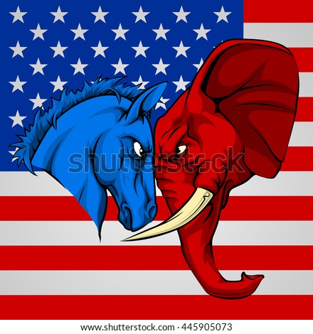 Imagine de stoc: American Republican Party Gop Elephant Vector Cartoon Illustration February 13 2017