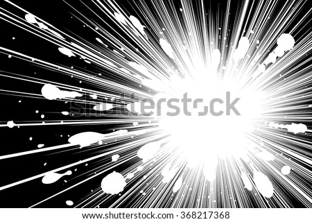 Foto stock: Manga Speed Lines Vector Grunge Ray Illustration Black And White Space For Text Comic Speed Radi