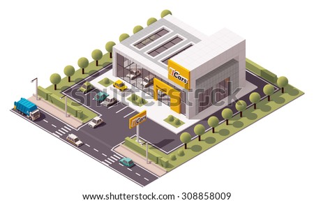 Isometric Garage Icon Building City Infographic Element Vector Illustration Сток-фото © tele52