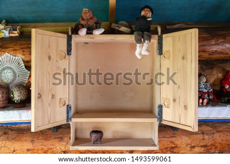 Foto d'archivio: Grandmother In National Clothes Russian Wooden Doll Matryoshka