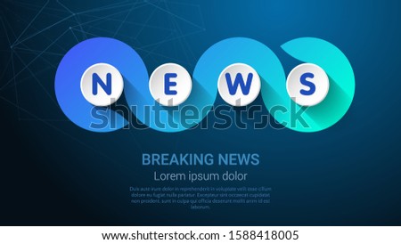 News - Concept With Big Word Or Text Blue Trendy Tamplate For Web Banner Or Landig Page 商業照片 © Tashatuvango