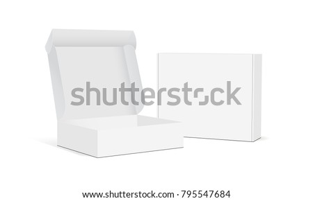 Stockfoto: White Product Package Box Illustration Isolated On White Backgro