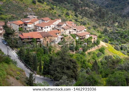 Stok fotoğraf: Lazanias Picturesque Mountain Village In The Nicosia District Of Cyprus Color Tone Tuned