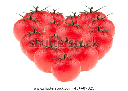 Stock fotó: Heart From Tomamoes On A White Background Tomato Pattern Concept Art Macro Isolated Food Bac