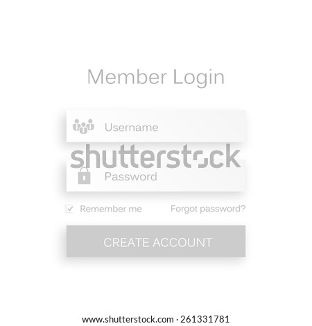 ストックフォト: Creative Member Login Box Interface Design On Blurred Background