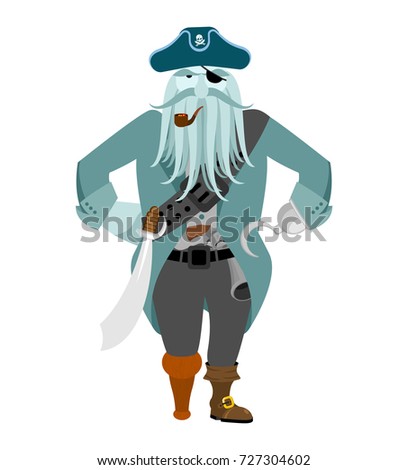Foto stock: Captain Pirates Ghost Mythical Angry Boss Buccaneer With Tentac