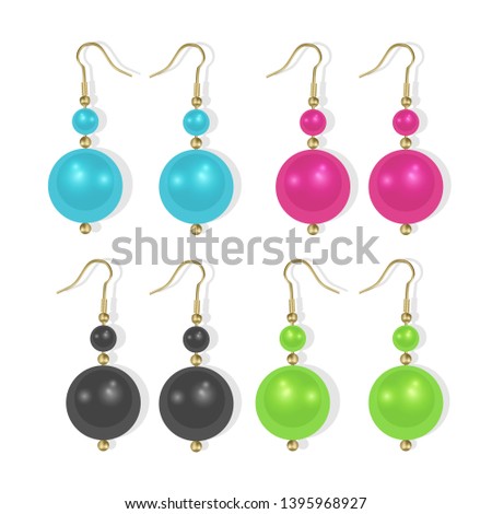 Foto d'archivio: Colored Set Gems Vector Bright Realistic Gemstones Icons Different Cuts And Colors Isolated Illus