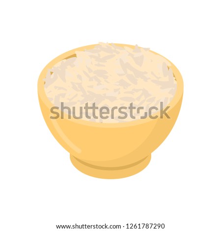 Parboiled Rice In Wooden Bowl Isolated Groats In Wood Dish Gra Foto stock © MaryValery