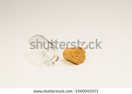 Stock photo: The Colorful Empty Glass Bottles With Stoppers For Saving Natural Homemade Wine On A Gray Background