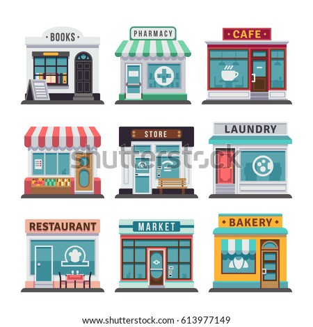 Foto d'archivio: Bookstore Facade Vector Architecture Design Illustration Decor