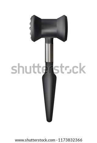 Foto d'archivio: Meat Tenderizer Hammer Isolated On White Background Vector Cartoon Close Up Illustration