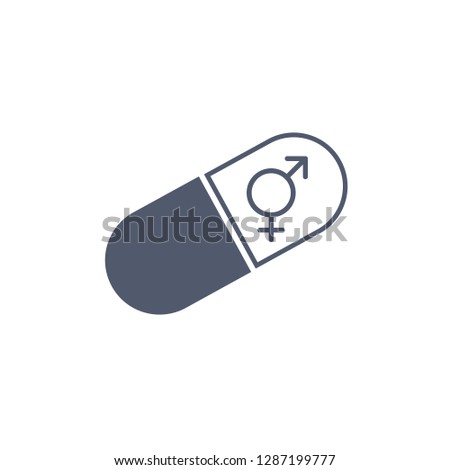 [[stock_photo]]: Male Female Gender Sign Pill Capsule Vector Illustration Isolatedon White Background