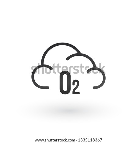 Stock fotó: Black O2 Cloud Oxygen Icon Vector Illustration Isolated On White Background
