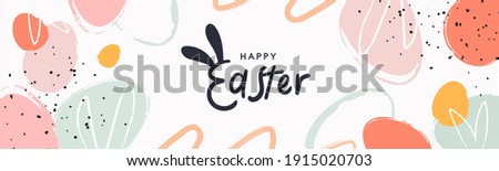 Stok fotoğraf: Happy Easter Illustration With Colorful Painted Egg And Spring Flower On White Background Internati