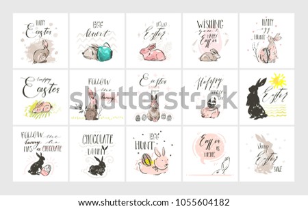 Stock fotó: Hand Drawn Happy Easter Sale Lettering On White Background Cute Vector Illustrations In Bright Colo