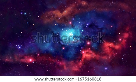 Stok fotoğraf: Nebula And Galaxies In Deep Space Elements Of This Image Furnished By Nasa