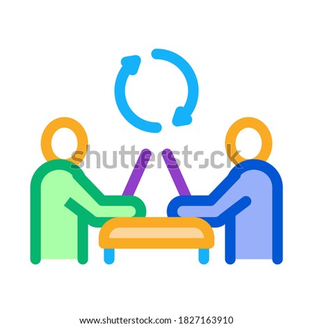 ストックフォト: Exchange Of Computer Experience Icon Vector Outline Illustration