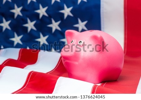 Stok fotoğraf: Piggy Rich Bank In Colors Flag Of American State Of Tennessee