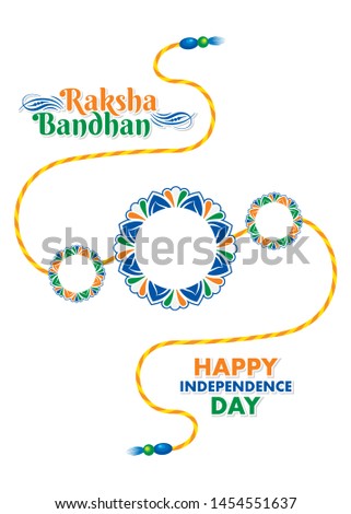 Stockfoto: Beautiful Rakhi Vector Indian Festival Raksha Bandhan Card Color