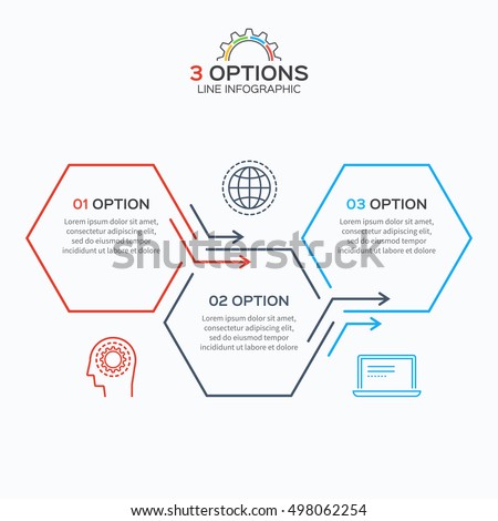 Stok fotoğraf: Clean Three Steps Infographic Options Template With Arrow Shape
