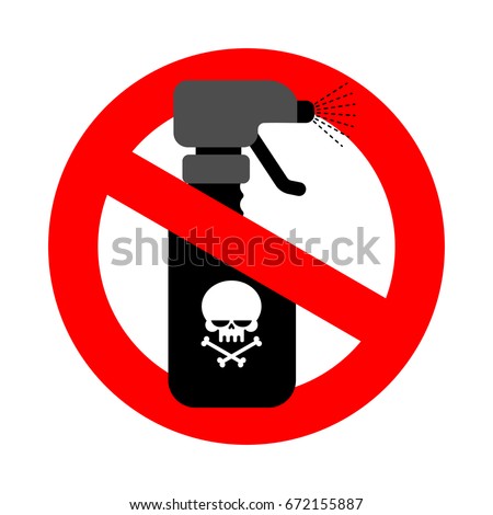 Foto stock: Stop Spraying Poison Red Road Sign Is Prohibited Ban Spray Wit