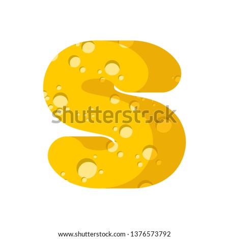 Stock foto: Letter S Cheese Font Symbol Of Cheesy Alphabet Dairy Food Type