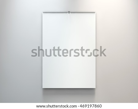 Stok fotoğraf: Blank Design Calendar Template With Open Cover With Soft Shadows