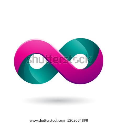 商業照片: Infinity Symbol With Magenta And Green Color Tints Vector Illust