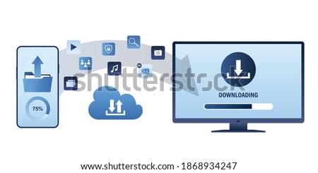 [[stock_photo]]: Folder Icon With Cloud In Trendy Flat Style Isolated On White Background For Your Web Site Design