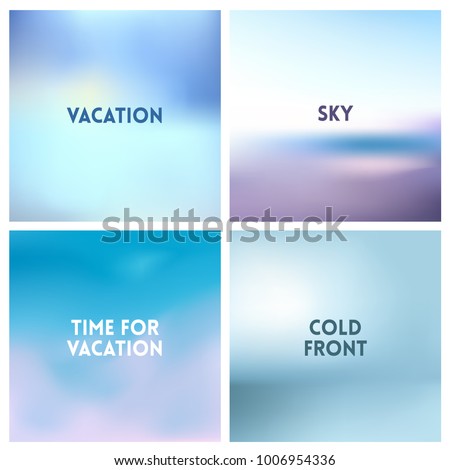 [[stock_photo]]: Abstract Vector Red Sunset Blurred Background Set Square Blurred Backgrounds Set - Sky Clouds Sea O