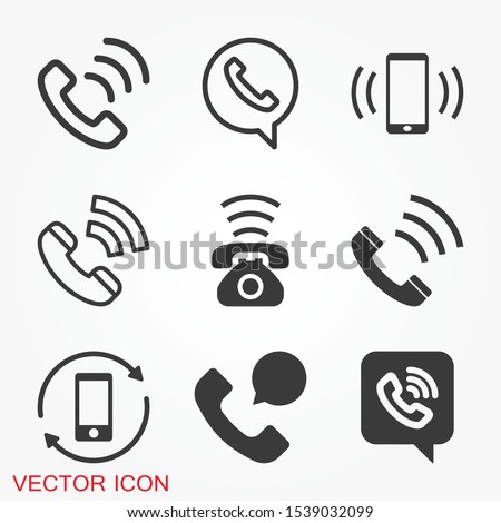 ストックフォト: Phone Receiver Rounded Icon Vector Illustration Style Is A Flat Iconic Symbol Inside A Circle Desi