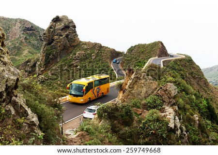 Stockfoto: Winding Mountain Road In Anaga Mountains Taganana Tenerife Canary Island