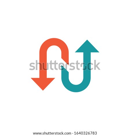 Foto d'archivio: Au Letters Arrow Progress Up Down Abstract Vector And Logo Design Or Template Business Growth Icon