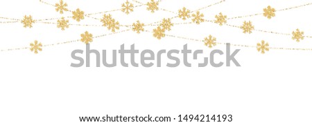 Stock photo: Gold Streamers For Festive Decoration Isolated On White Backgrou