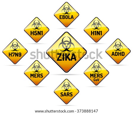 Foto stock: Ebola Virus Danger Sign With Reflect And Shadow On White Backgro