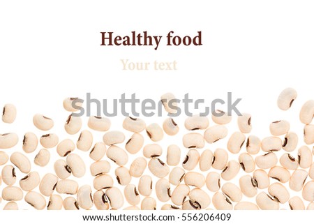 Сток-фото: Border Of Black Kidney Beans Closeup With Copy Space On White Background