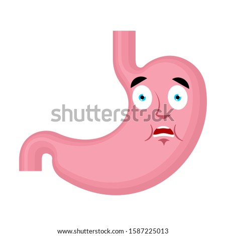 Foto stock: Stomach Scared Omg Avatar Emotion Belly Oh My God Emoji Fright