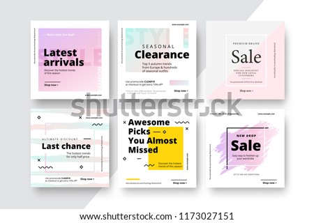 Foto stock: Sale Discount Social Media Template For Online Store Watermelon Slice Pattern Background Vector