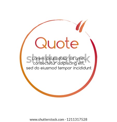Stockfoto: Quotation Circle Mark With Grunge Effect Circle Design Element For Business Card Paper Sheet Info