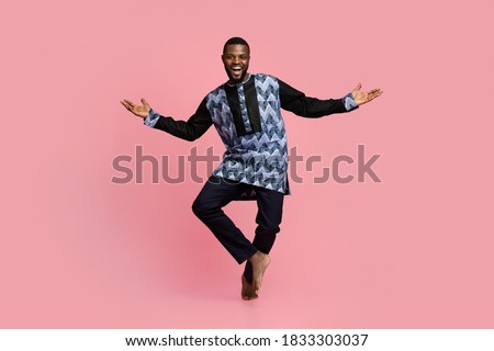 [[stock_photo]]: Full Length Photo Of Cheerful African American Guy Wearing Sweat