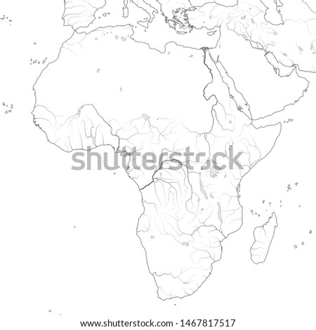 Foto d'archivio: World Map Of Africa Egypt Libya Ethiopia Arabia Mauritania Nigeria Somalia Geographic Chart