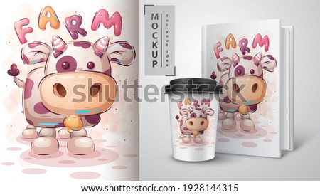 Stockfoto: Pretty Cow Poster And Merchandising