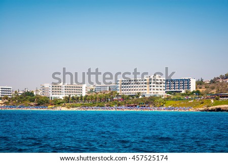 Foto stock: Coastal Line Of Ayia Napa With Beach And Hotels Famagusta Distr