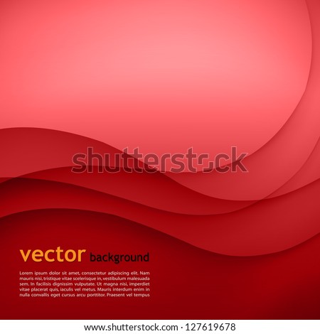 Stok fotoğraf: Red Vector Template Abstract Background With Curves Lines For Flyer Brochure Booklet And Websites