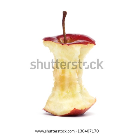 Stockfoto: Red Apple Core Isolated Rest Of Fruit On White Background Gar