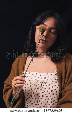 ストックフォト: Beauty Young Woman With Flowers And Make Up Close Up Real Sprin