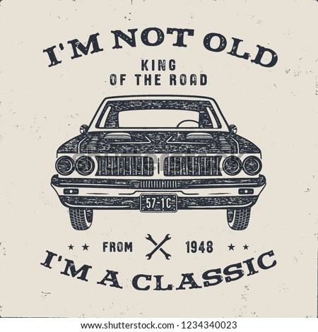 Stockfoto: 70 Birthday Anniversary Gift Brochure I M Not Old I M A Classic King Of The Road Words With Classi